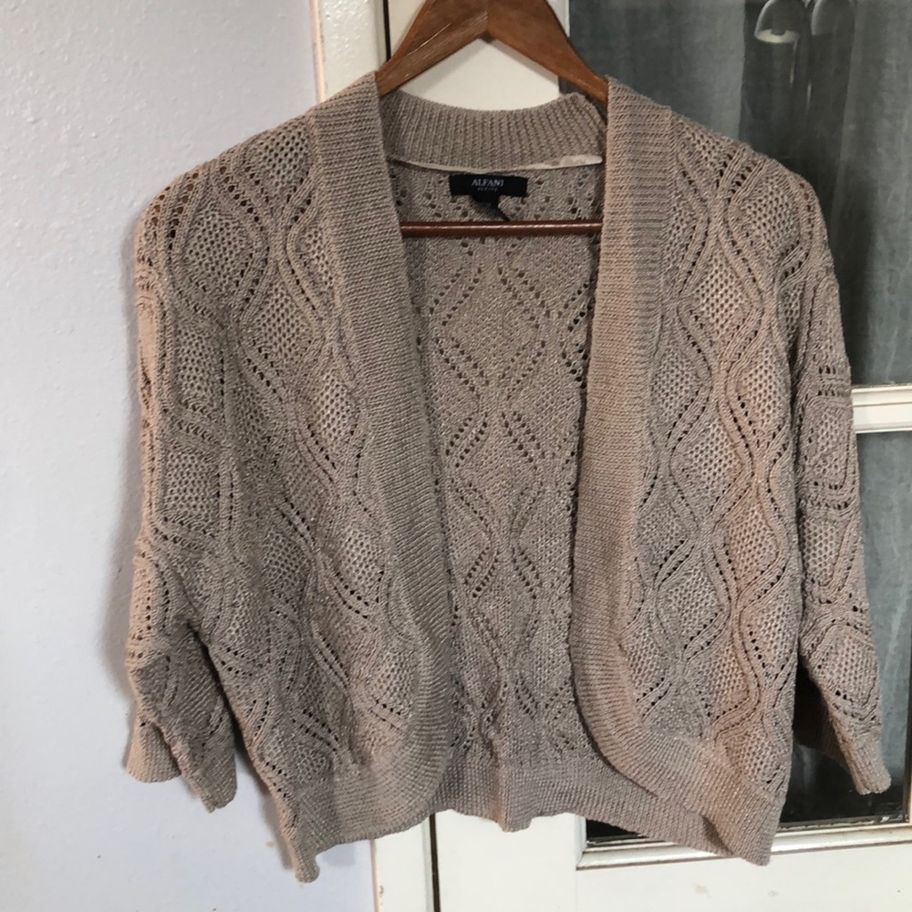 Crochet knit Lattice weave cotton cardigan